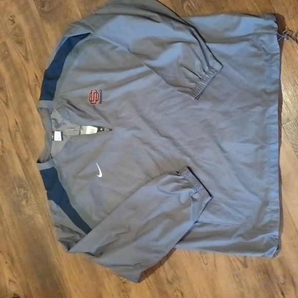 Nike Grey Storm Fit SC Baseball Flint Grey Blue Detail Wind Breaker A41 - Picture 1 of 13